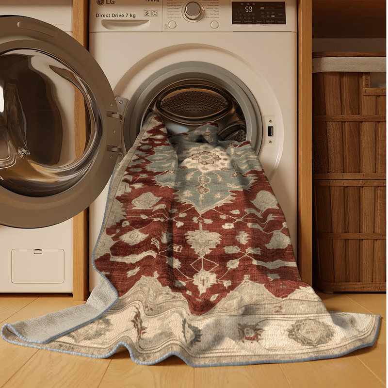 Tapis gris lavable à la machine, Carré 3 pi