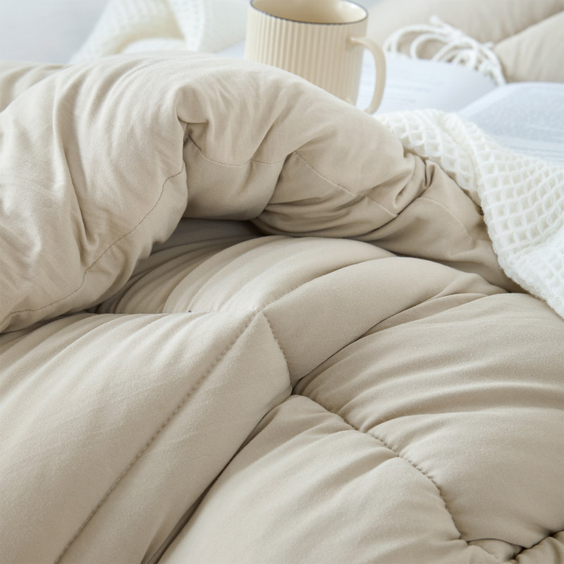 Summertime Coma Inducer Buttery Soft Oversized Comforter, King Comforter, Beige