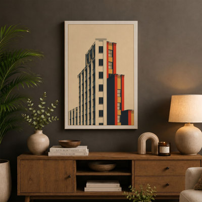 Modernist Structure Art Deco - Wrapped Canvas