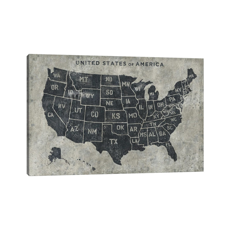 Grunge USA Map by James Wiens - Wrapped Canvas Print, 20.32 cm H x 30.48 cm W