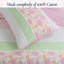 Ensemble de literie pour lit simple en coton à motif guingan rose-122299084