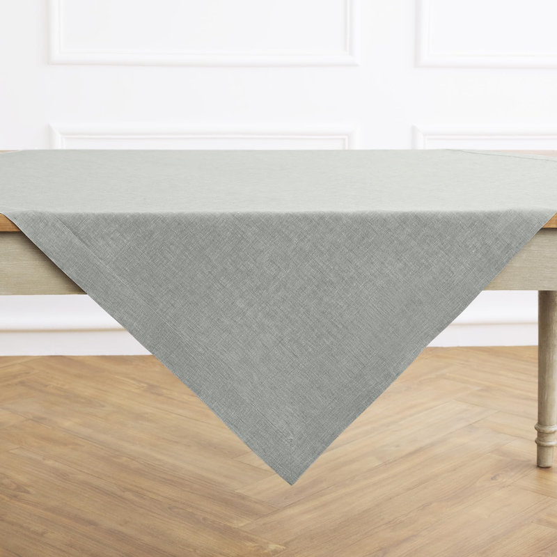 100% Pure Linen Table Throw - Athena, Chambray Gray