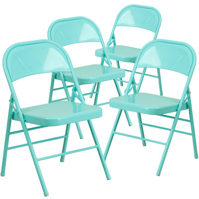 HERCULES COLORBURST Series Triple Braced & Double Hinged Folding Chair