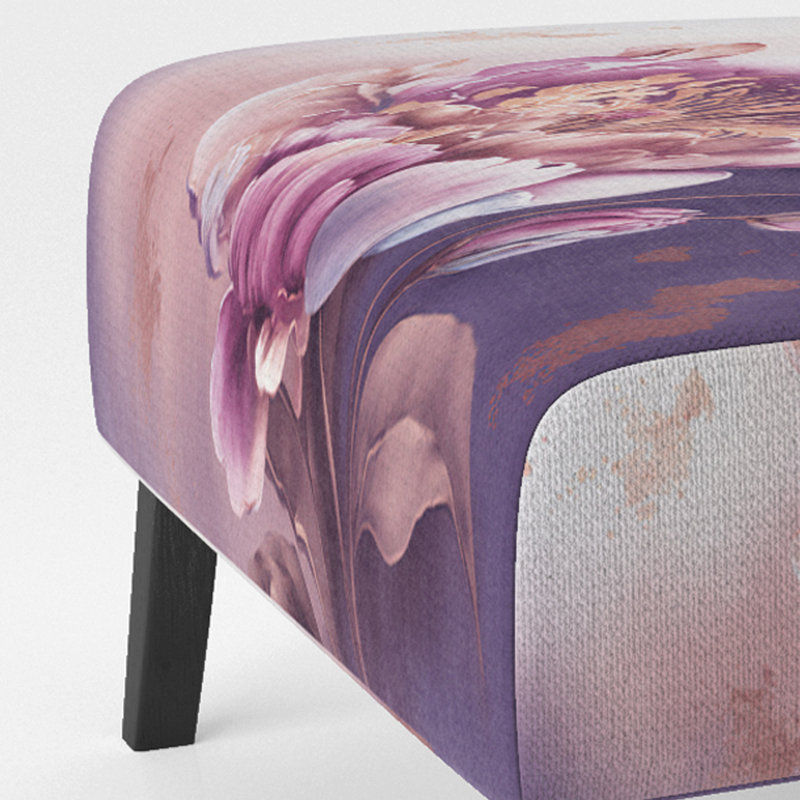 Fauteuil de chambre rose et doré péruvien Lily II - rembourré à motif floral, fauteuil d'appoint rose