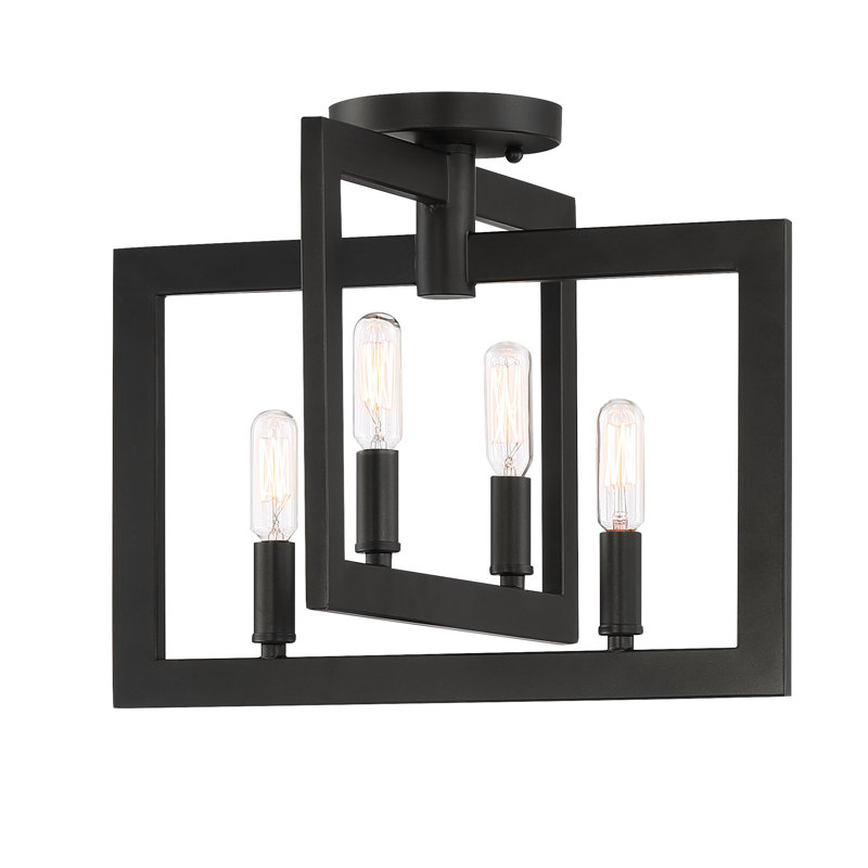 Plafonnier semi-encastré 4 lumières 14,5 po Biay, Espresso