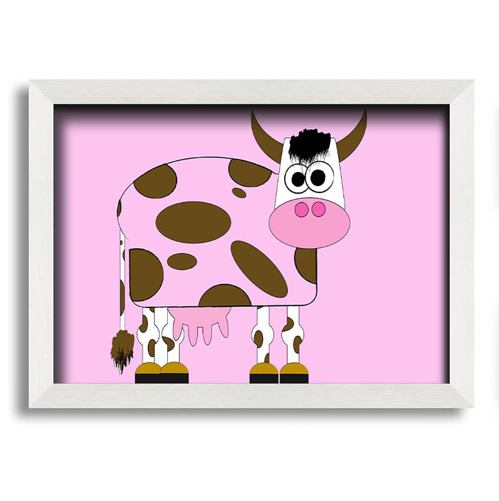 pastel pink cow print Picture Frame
