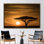 Art mural sur toile Serengeti Sunrise 3D - Paysage africain avec un arbre majestueux