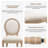 20" H Linen Upholstered Side Chair King Louis Back Solid Wood Dining Chairs-1354412777