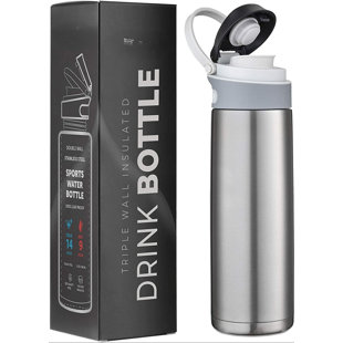 Brita Premium Stainless Steel Leak Proof Filtered Water Bottle, Silver, 20  oz 