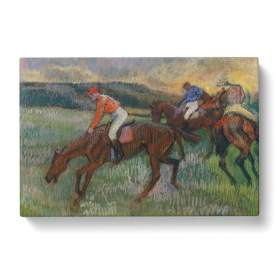 Three Jockeys by Edgar Degas - Wrapped Canvas