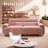88 In. Pink Upholstered Convertible Sleeper Sofa