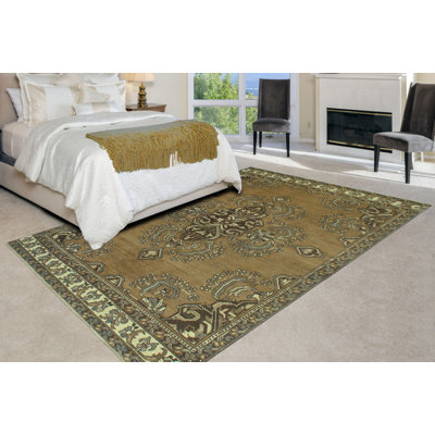 Tapis beige rétro délavé Nadeem