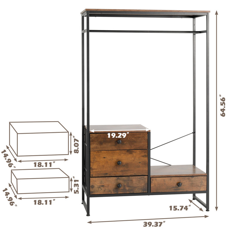 McKaylah 39.2'' Freestanding Closet System