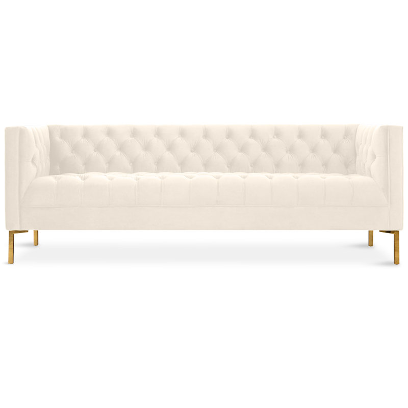 Dunkelberger 82.5'' Velvet Sofa, Cream