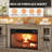 58" White TV Stand for Up to 70" TV, with Fireplace, Glass Door & LED Lights, Entertainment Center-2120054076