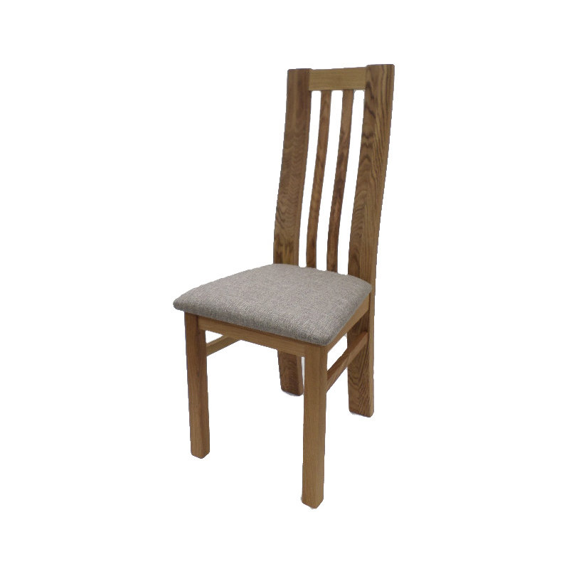 49cm H Upholstered Slat Back Dining Chair in Brushed Oil, Brushed Oil