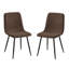 Fabric Upholstered Metal Side Chair in Brown-1483739464-1483739465