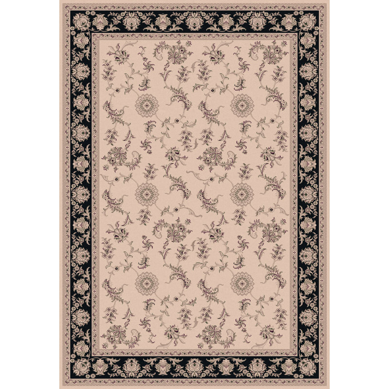 Tapis ivoire/noir Atterbury, Rectangle 6 pi 7 po x 9 pi 6 po