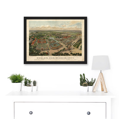 Aerial Birds Eye View St Louis Missouri Worlds Fair 1904 USA - Single Picture Frame Print