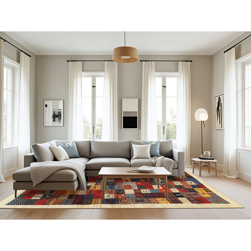 Tapis beige/brun/jaune contemporain, Rectangle 8 pi x 12 pi