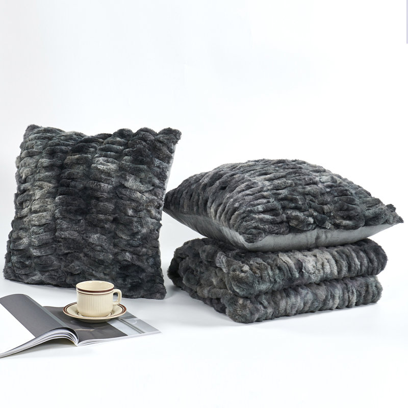 Knitted Throw Blanket, Meteorite, 127cm W x 152.4cm L