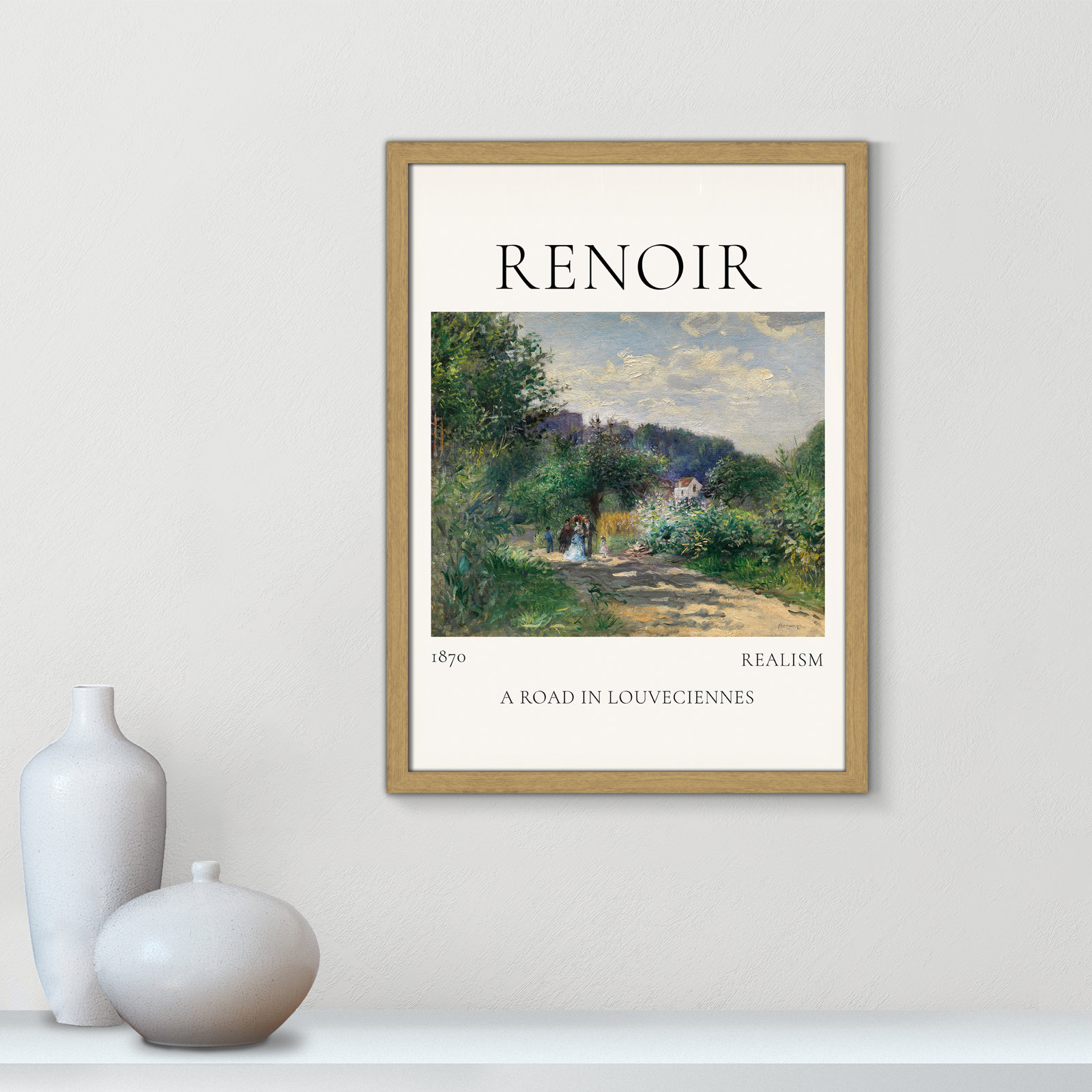 Rocchetto "A Road in Louveciennes" Print, Natural Single Picture Frame, No, 23" H x 17" W x 0.75" D