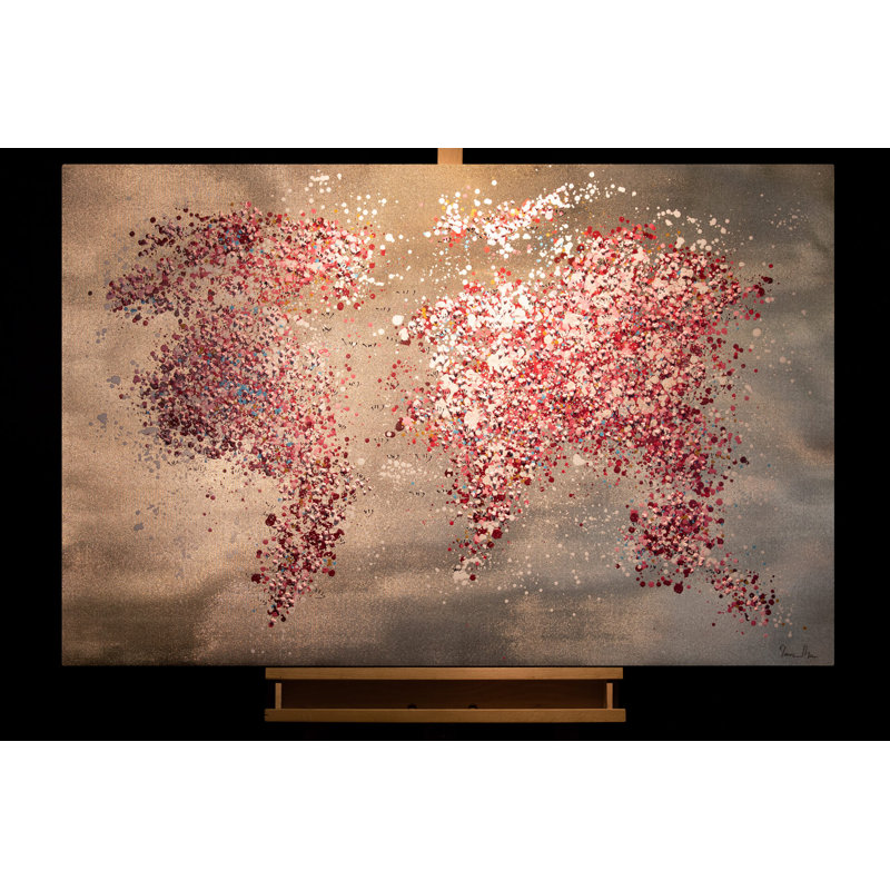 Hand -painted flowering world acrylic painting