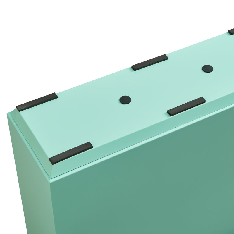 Metal Planter Box Black, Aqua Blue, 24.02" H x 30" W x 9.84" D