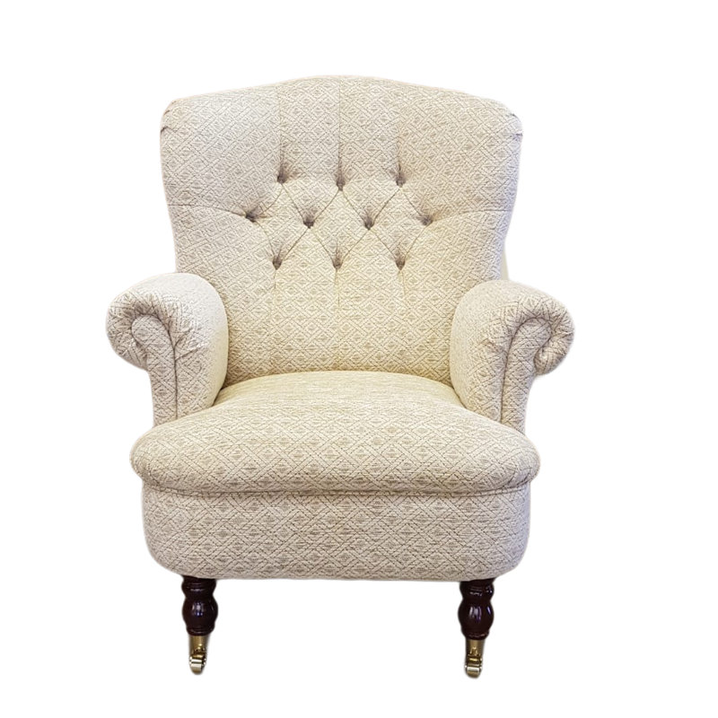 Josie Upholstered Fabric Armchair, Zaffiro Steel