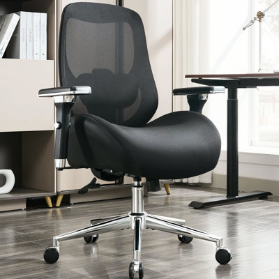 Fauteuil de bureau lourd et lourd pour grand et grand, 4d, lombaire réglable, coussin de siège large, filet respirant, travail de 8 heures chez les personnes de grande taille, siège épais et 2d, noir