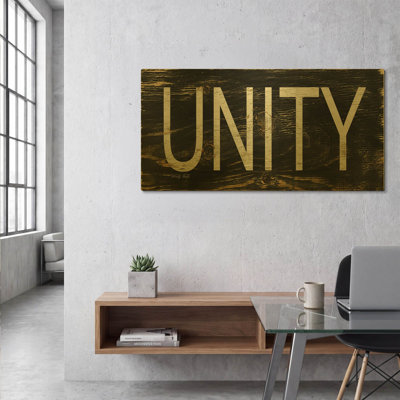 'Unity' By Cindy Jacobs Gold Metal Wall Art, 48" x 24"