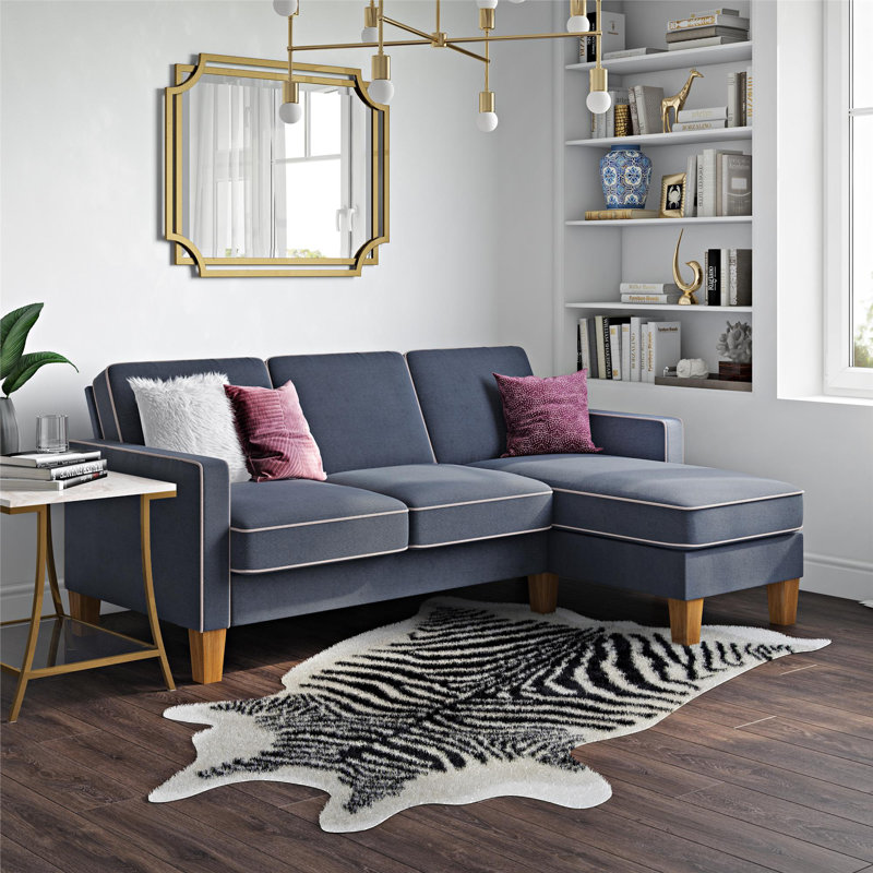 Spearman 3 Seater Chenille Sofa, Blue