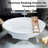 Empava 71 In. X 35.5 In. Freestanding Flat Bottom Bath Tub Oval Soaking Bathtub With Center Drain In White