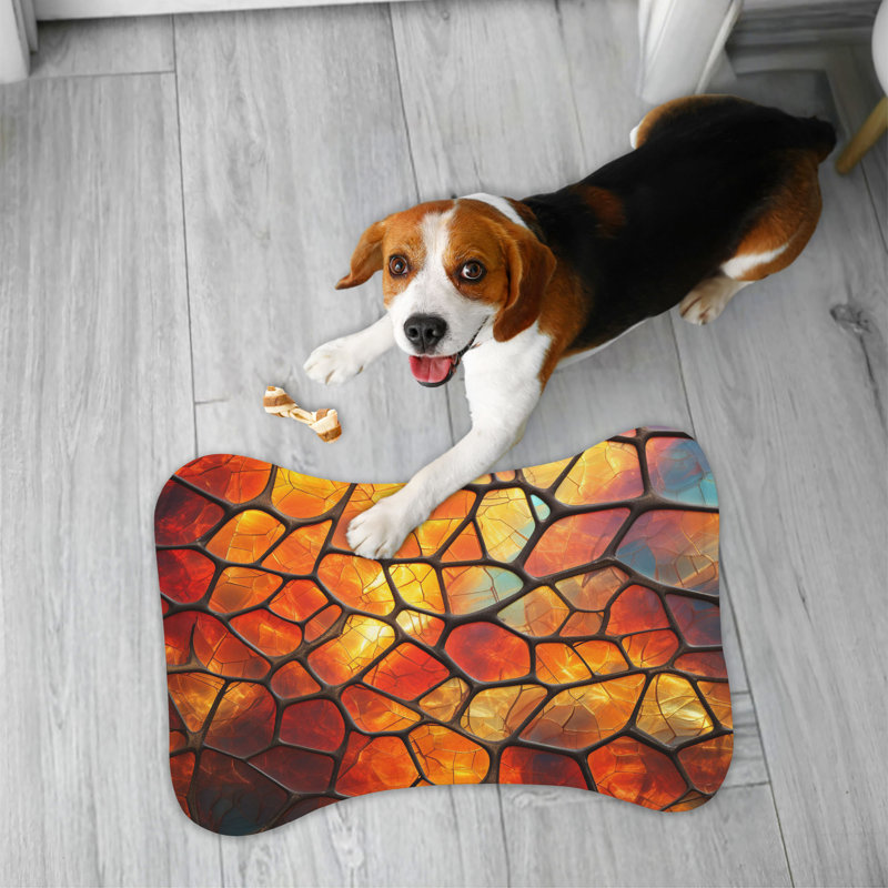 Flame's Core - 1 Piece Bone Shape Feeding Mat