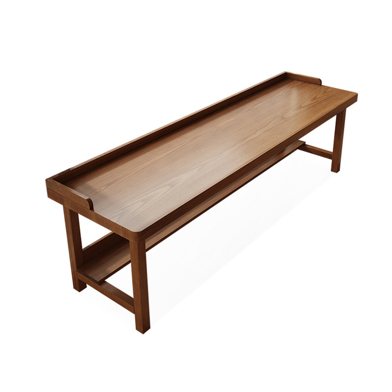 Tan Rectangular Solid Wood desk, 29.6" H x 94.5" W x 23.7" D