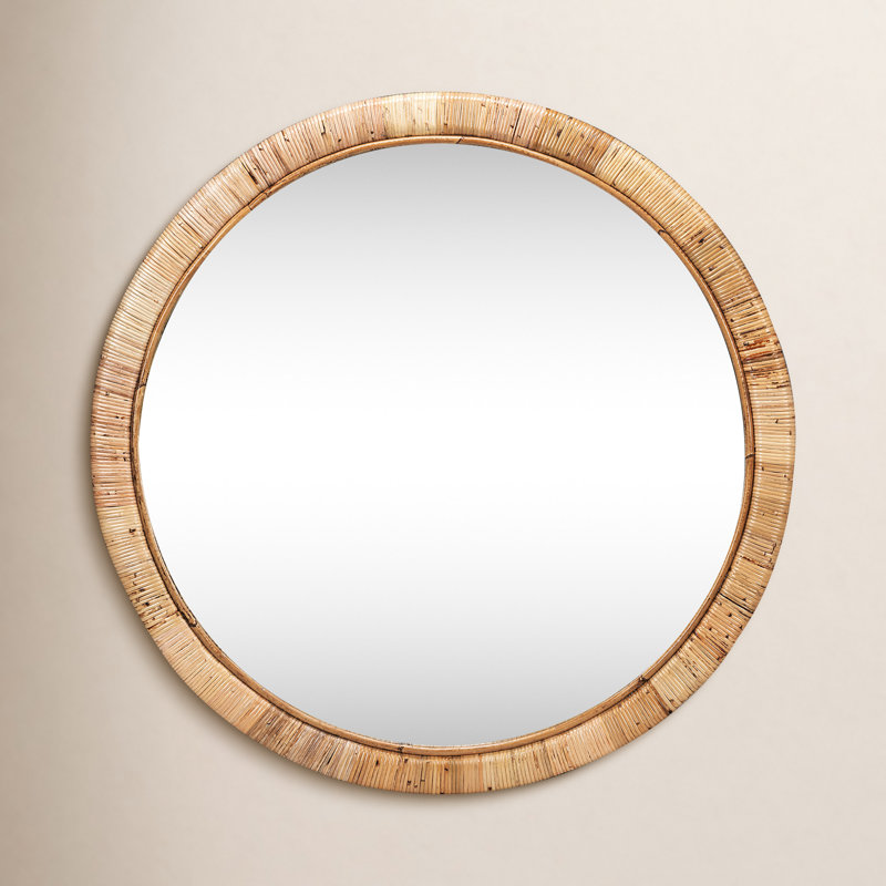 Lamont Rattan Round Mirror