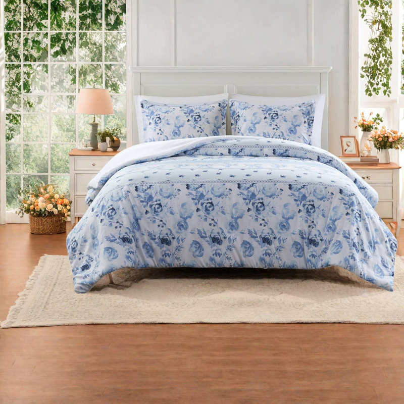 Ensembles de literie en microfibre douce pour lit simple TG, style rayé floral pour la maison