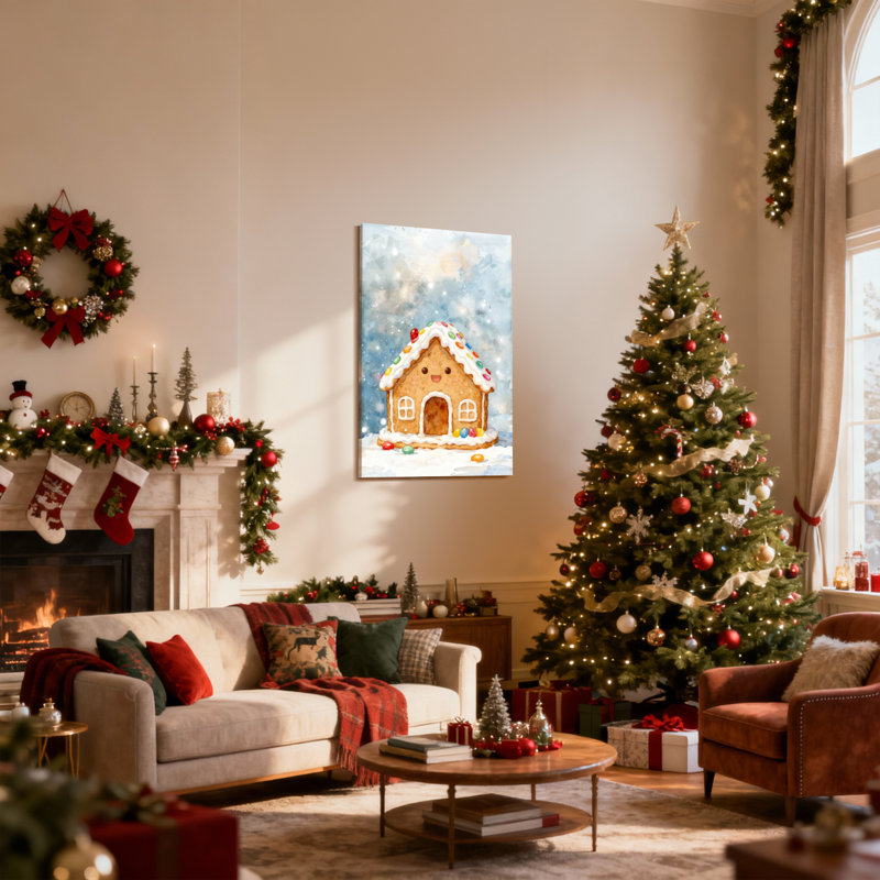 Ensemble de 3 décorations murales de Noël en pain d'épice avec bonbons, H 18 po x l 12 po