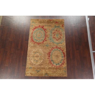 Tapis intérieur / extérieur abstrait noué à la main 5 x 8 po