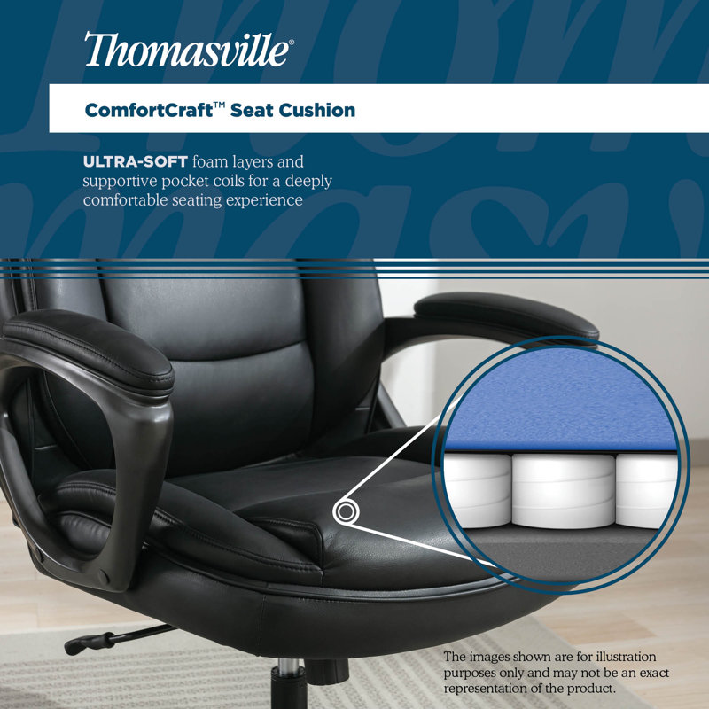 Fauteuil de bureau Adamstown® Lansing Big & Tall, dossier haut de gamme avec support ergonomique réglable, cuir végétalien