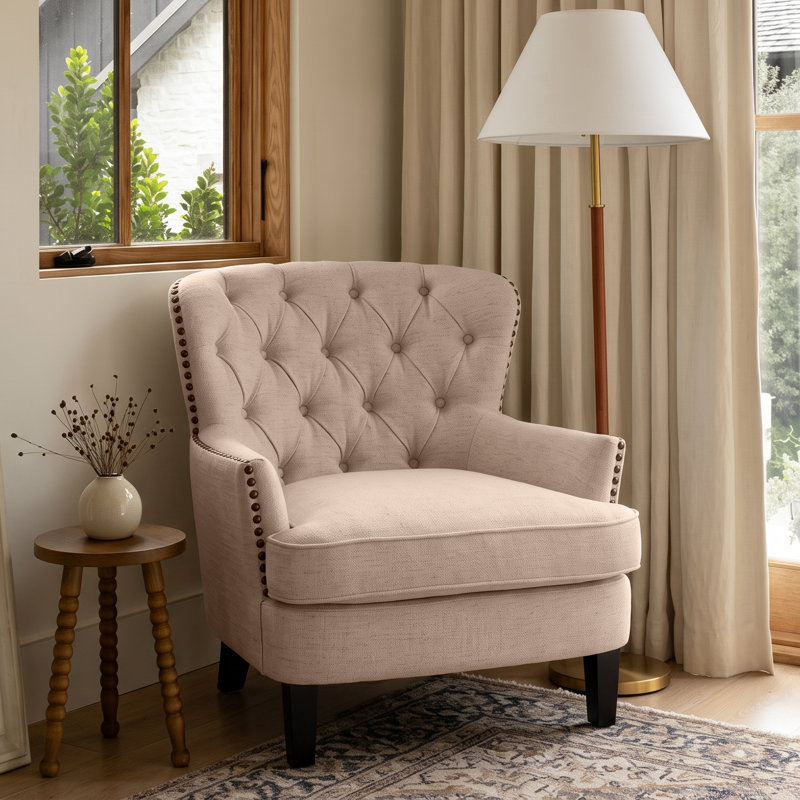 Higgenbotham Armchair, Cream Beige Linen