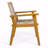 Set Of 2 Outdoor Patio Dining Chair, Teak Finish Wood Frame And Mix Brown Rope, Natural Courtyard Style, 400Lbs Capacity