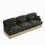 Canapé 100% confortable en chenille à imprimé léopard de 100 po, bord à pampille délicat, canapé modulaire à la mode moderne, dossier et siège ergonomiques-133138387