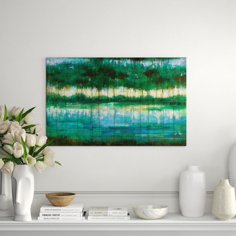 Emerald Lake Painting, Outdoor, 30" H x 48" W x 1.5" D
