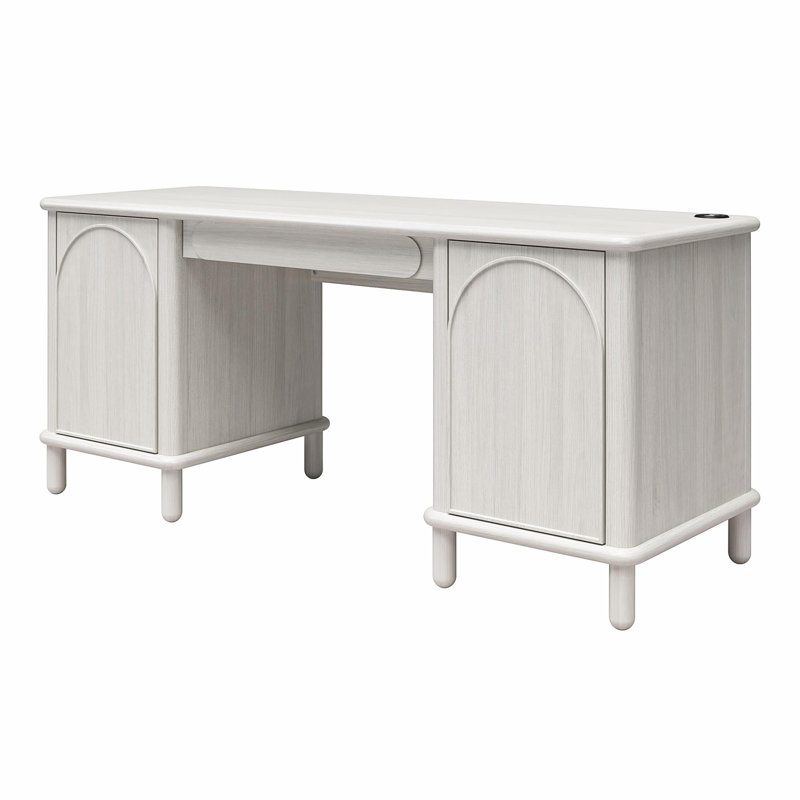 Selena Double Pedestal Desk (Not Include Stools)