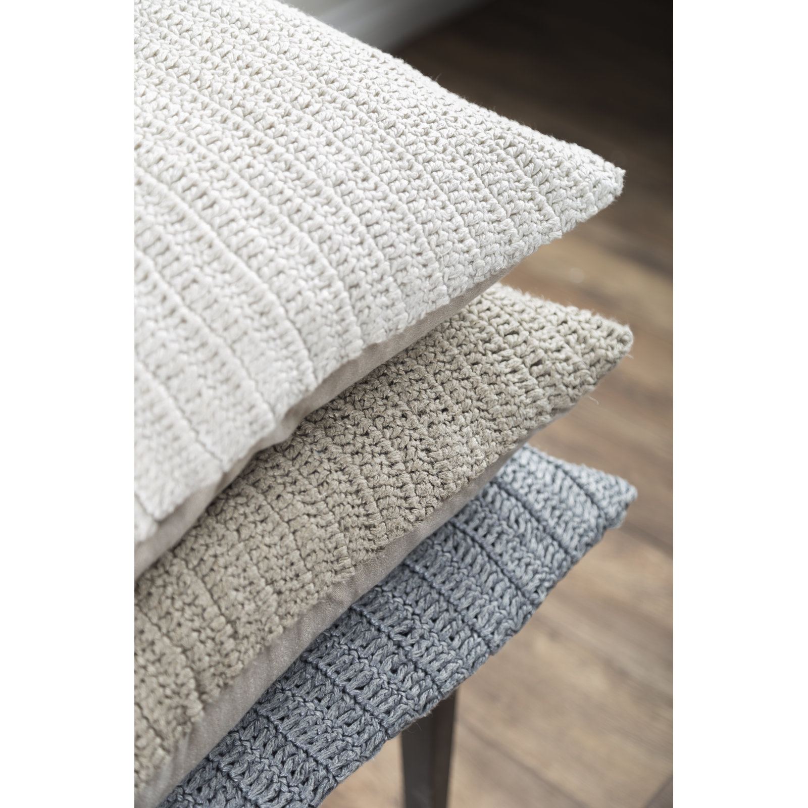 Rowan 22" x 22" Cotton Throw Pillow, Gray