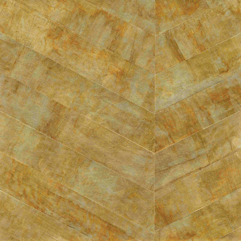 Chevron doré I, H 36 po x l 36 po, Toile encadrée noire, Pas de tapis