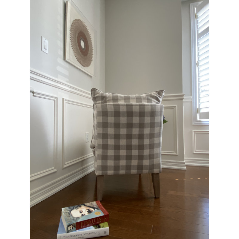 Fauteuil de chambre 26 po Bulou, Plaid beige