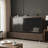 Mid-Century Modern Walnut Grain Finish TV Stand With Backboard ，3 Pull-Out Drawers With Slatted Drawer Fronts, Rolling Casters