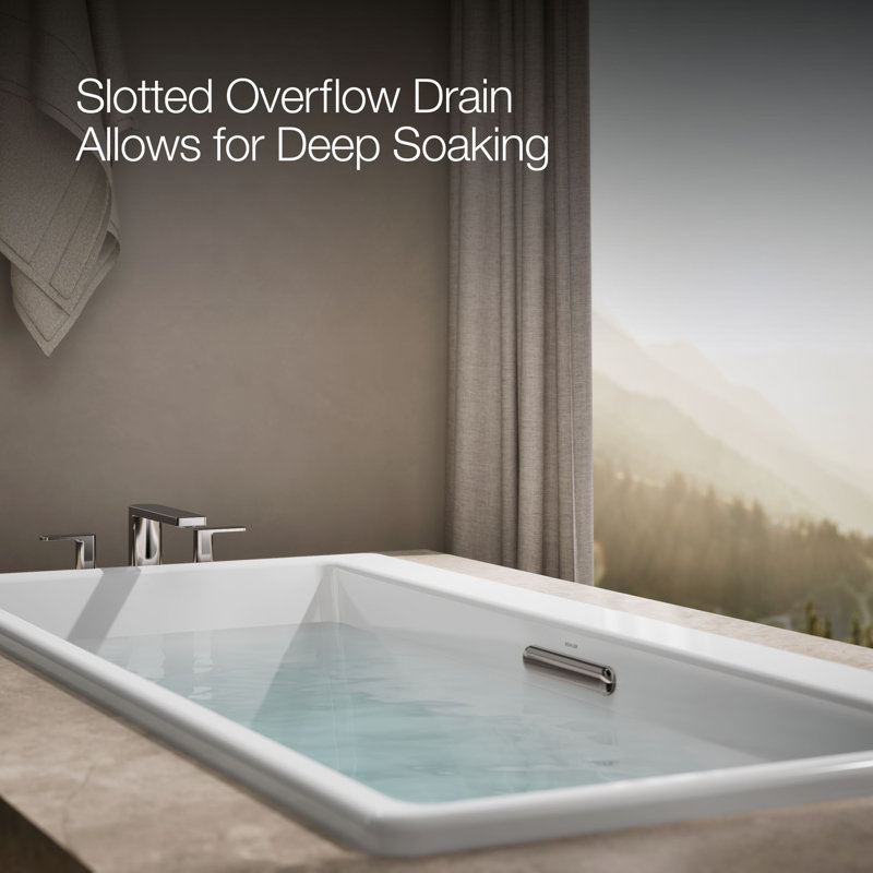 Reve® 67" x 32" Drop In Soaking Cast Iron Bathtub, White